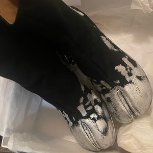 Maison Margiela Metallic Splatter Tabi- Toe boots
